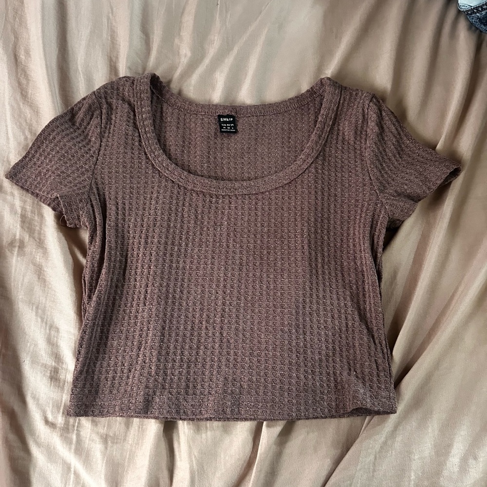 Shein Brownish / purplish  Textured Women's Top